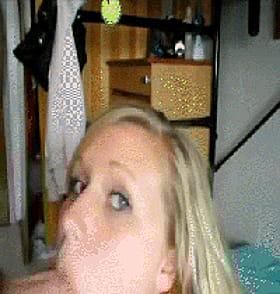 Blonde Amateur Giving a Sizzling Blowjob'