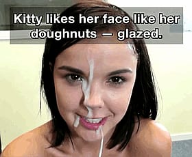 Babes Love Cumshots - Kitty Gets Her Face Glazed with Donuts'