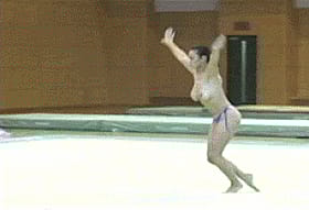 Amateur Sexy Girl Gymnast Performing Naked'
