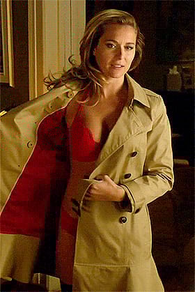Sexy Latina Celebrity Flashes Non-Nude Boobs in Raincoat'