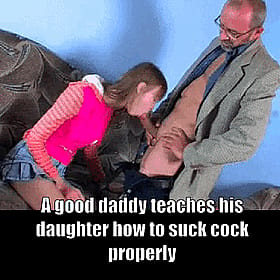 A Good Daddy Teaches His Daughter How to Suck Cock Properly'