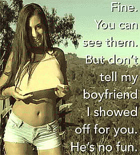 Cheating on my girlfriend with a big tits brunette - Exhibitionism for women'