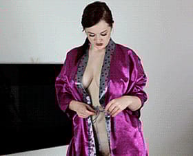 Jaye Rose's Big Tits in Purple Lingerie'