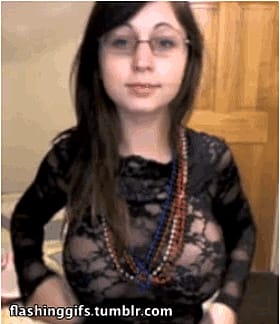 Sexy Chick in Glasses with Beaded Necklace'