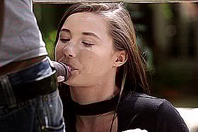 Carolina Sweets Gives a Slick Blowjob in Public'
