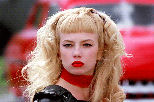 Celebrity Non-Nude: Blond Bombshell in Black Leather picture 1 of 1