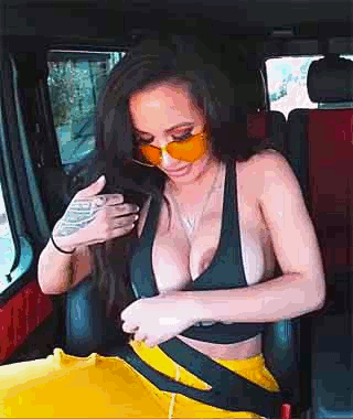 Pornstar's Yellow Bikini: A Sizzling Hot Ride in the City picture 1 of 1