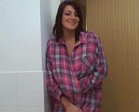 Big Tits, Hot Chick: Pink Pajamas and Sexy Smile'