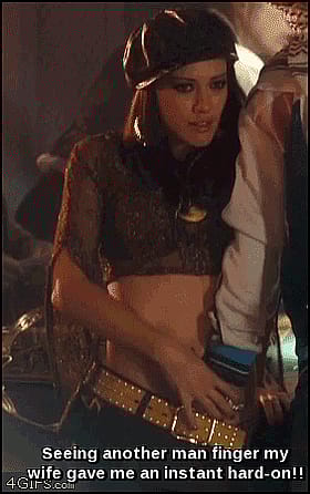 Sexy Chick in Gold Belt & Necklace'