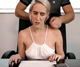 Blonde Temp Groped at Office Sex Party'
