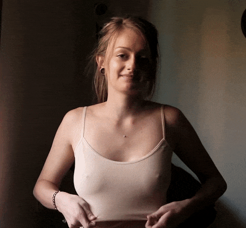 Redhead Flashing Tits picture 1 of 1