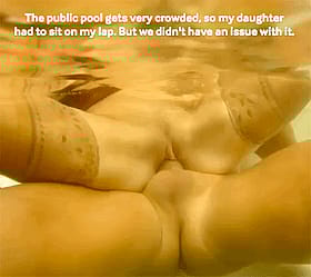 Hardcore Public Pool Sex: My Daughter Joins Me on the Lap'