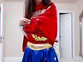 Babe in a Wonder Woman Costume Flashing Her Tits'
