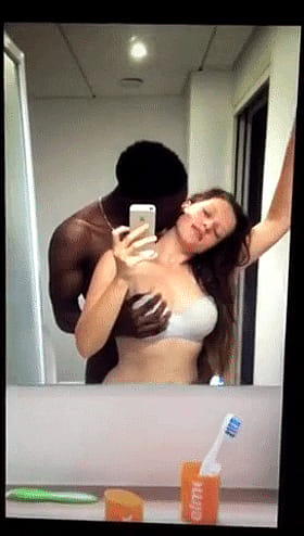 Cheating on my girlfriend: Interracial fun in the mirror'