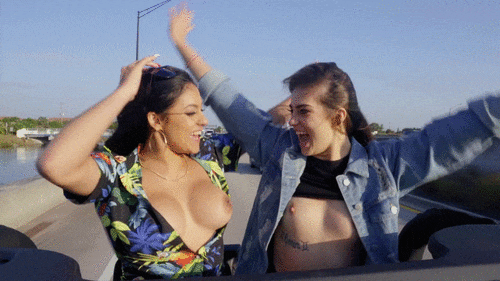 Lesbian Sex Party: Two Hot Chicks Fucking in a Car picture 1 of 1