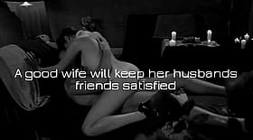 Cuckold Captions: Wife Will Keep Her Husband's Friends Satisfied'