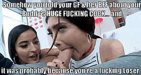 You Blowjob Bully, Your Girlfriend & Her Best Friend Fucking Cock!'