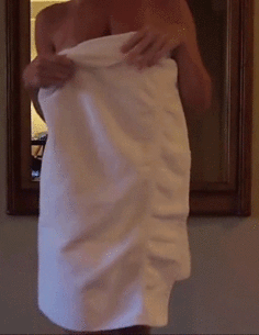Big Tits Babe Gets Wrapped in a White Towel picture 1 of 1
