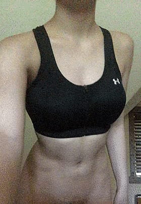 Denial Tease: A Sizzling Hot Babe Teasing You with Her Black Sports Bra'