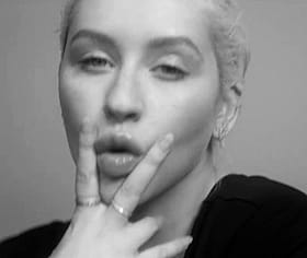 Blonde Celebrity Christina Aguilera's Lips'