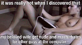 Really Hot When I Discovered My Married Wife Gets Nude and Masturbates Other Guys at the Comp'