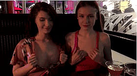 Amateur Flashing in Public: Two Hot Chicks Show Off Their Boobs'