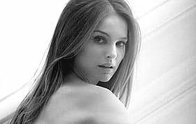 Sexy Celebrity: Sultry Stare and Slicked-Back Hair'
