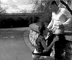 Black Guy Gives Blowjob in Public'