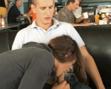 Blowjob Bitch Gets Her Cock Sucked in Public picture 1 of 1