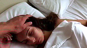 Sleeping Beauty Gets a Blowjob GIF: Erotic Homemade Couple Licking Cock with Perfect Nipples'