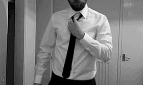 Suit Porn: A Man in a White Shirt and Black Tie'