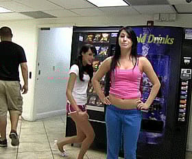 Amateur Brunette Flashing Pants Down in Office'