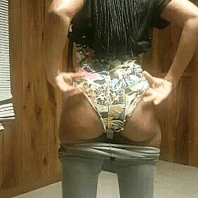 Amateur Ebony Panties: A Sneak Peek at Her Ass'