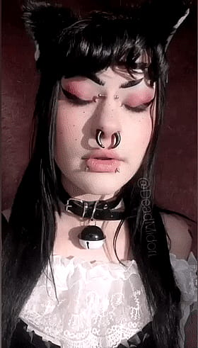 Ahegao Emo Goth Chick Drooling for More'