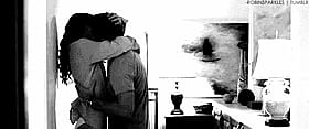 Two Guys Kissing in the Living Room'
