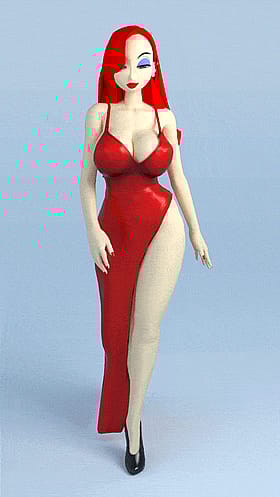 3D Anime Sex Doll: Red Lingerie and Long Legs'