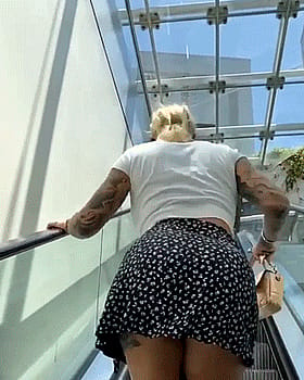 Tattooed Thong Flasher Gets Upskirted in Public'