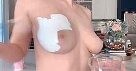 Babes with Big Tits Get Painted'